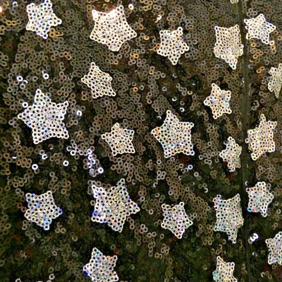 Black Romper Silver Stars M&S Kids Sparkling Unique Quality NWT Youth Size 14-15 - Picture 4 of 6